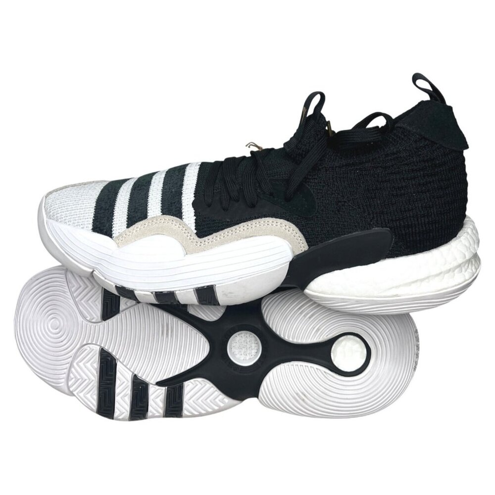 Adidas Young Boost Mens Basketball Shoes Black & White Knit Size 11.5 - Picture 3 of 15